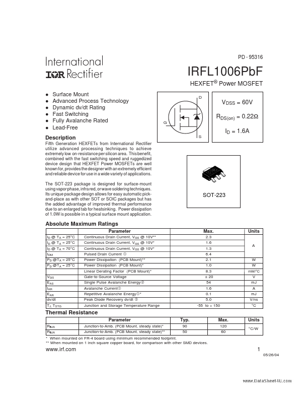 IRFL1006PBF