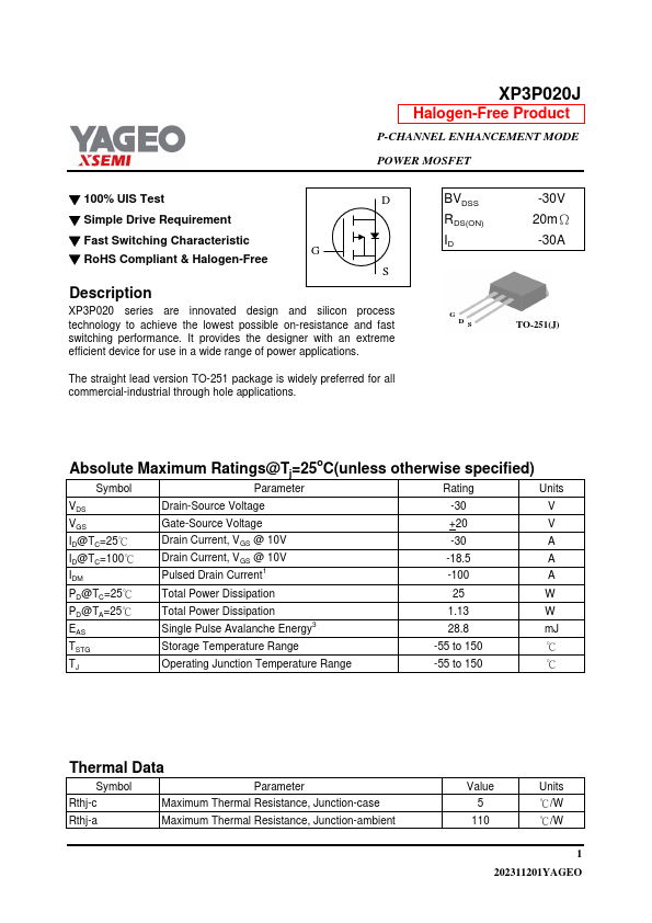 XP3P020J Datasheet Preview
