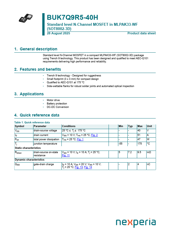 BUK7Q9R5-40H Datasheet Preview