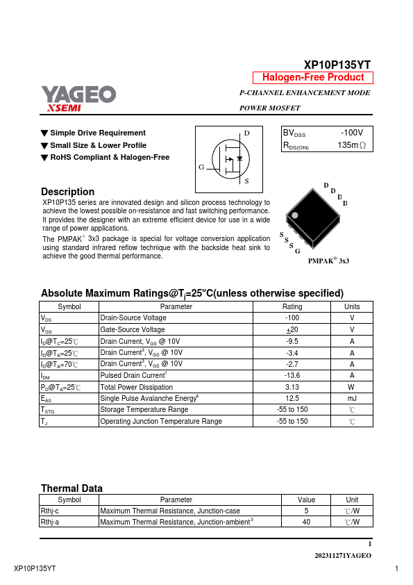 XP10P135YT Datasheet Preview