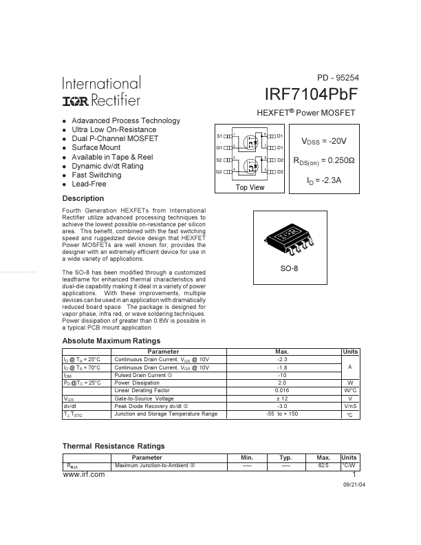 IRF7104PBF