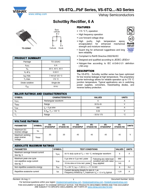 VS-6TQ045PbF