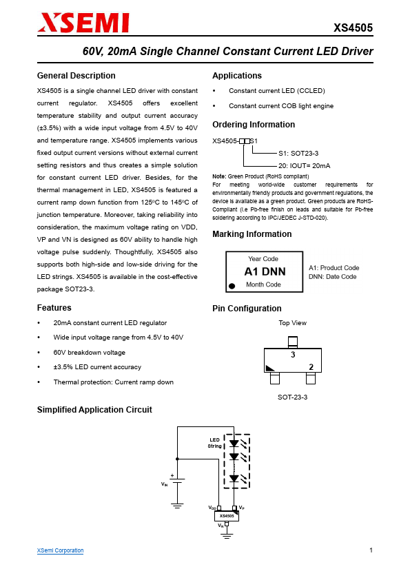 XS4505 Datasheet Preview