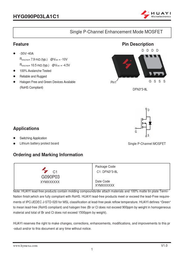 HYG090P03LA1C1 Datasheet Preview