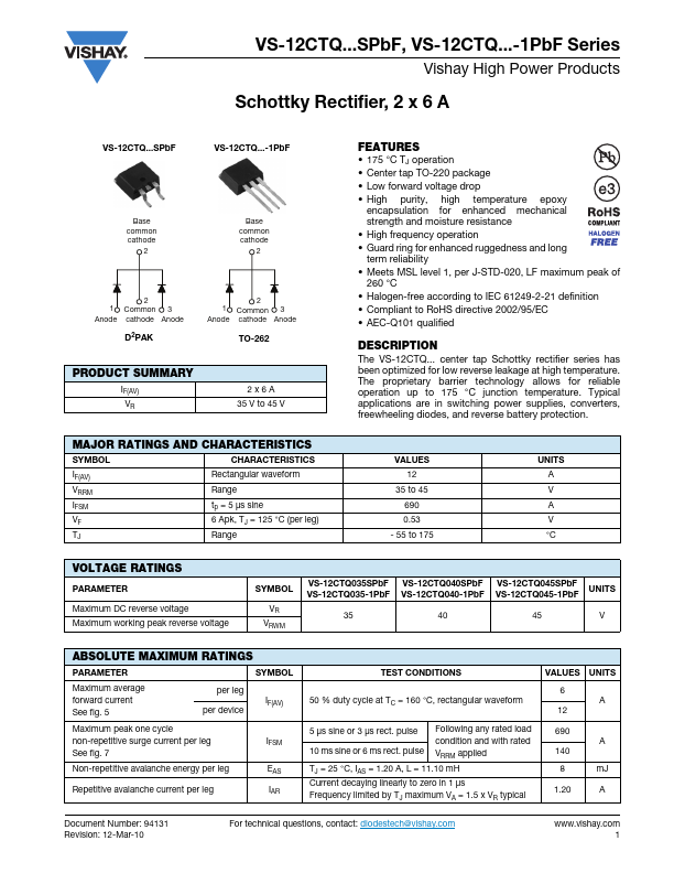 VS-12CTQ045SPbF