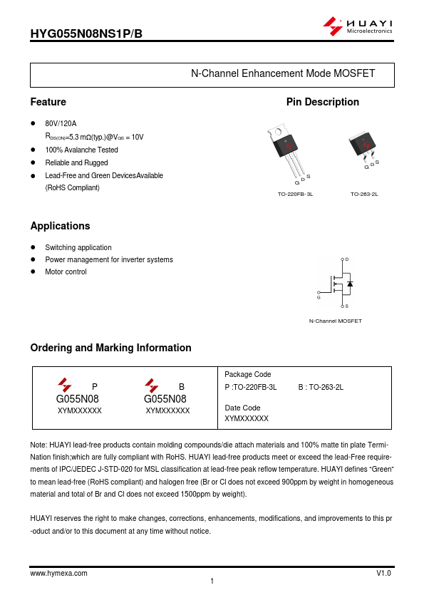 HYG055N08NS1P Datasheet Preview