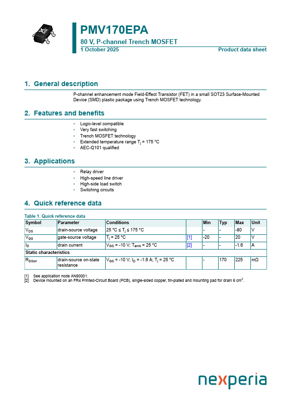 PMV170EPA Datasheet Preview