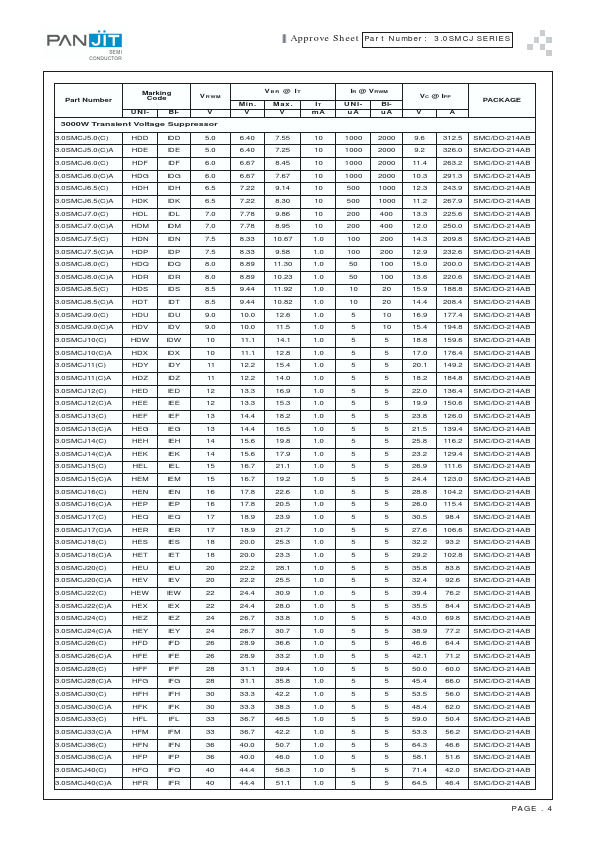 3.0SMCJ7.0C