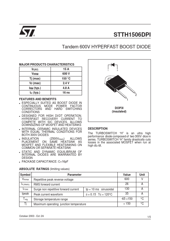 STTH1506DPI