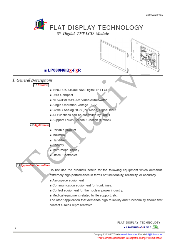 LP080N6IB4-FBR