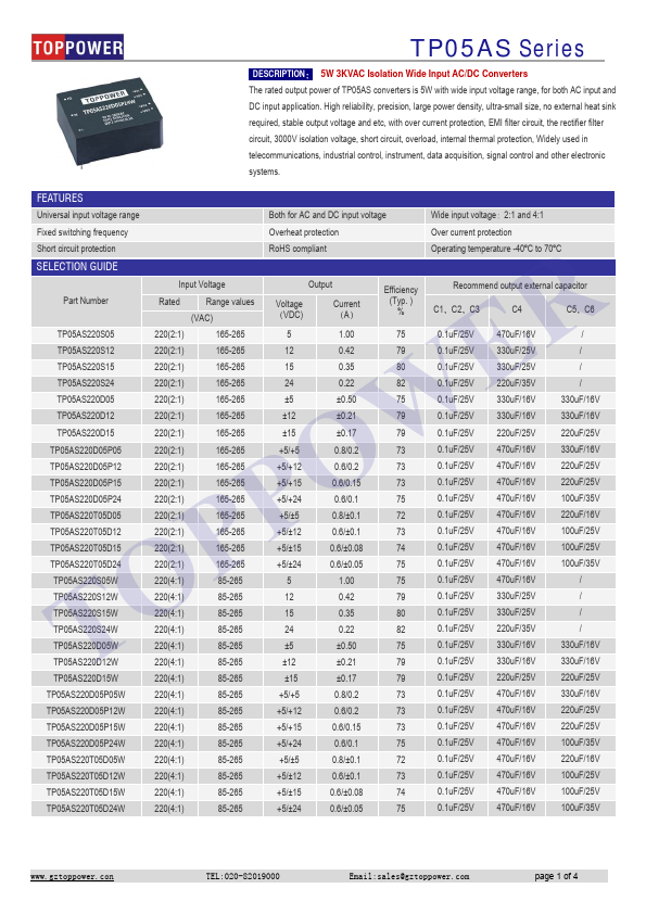 TP05AS220T05D15W