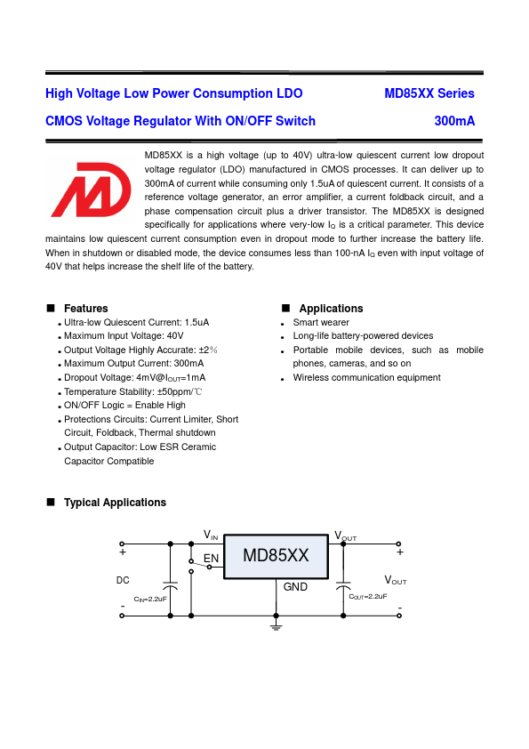 MD85F0A Datasheet Preview
