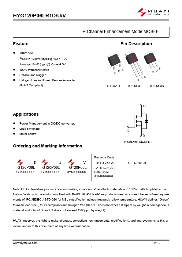 HYG120P06LR1D Datasheet Preview