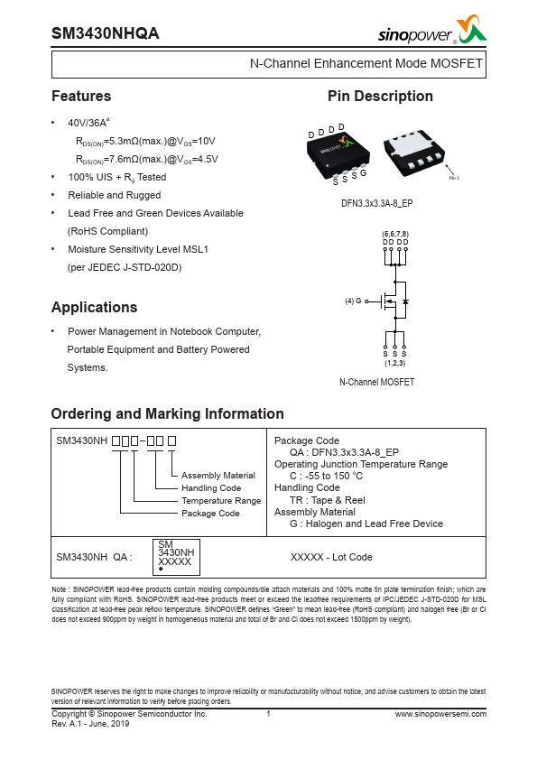 SM3430NHQA Datasheet Preview