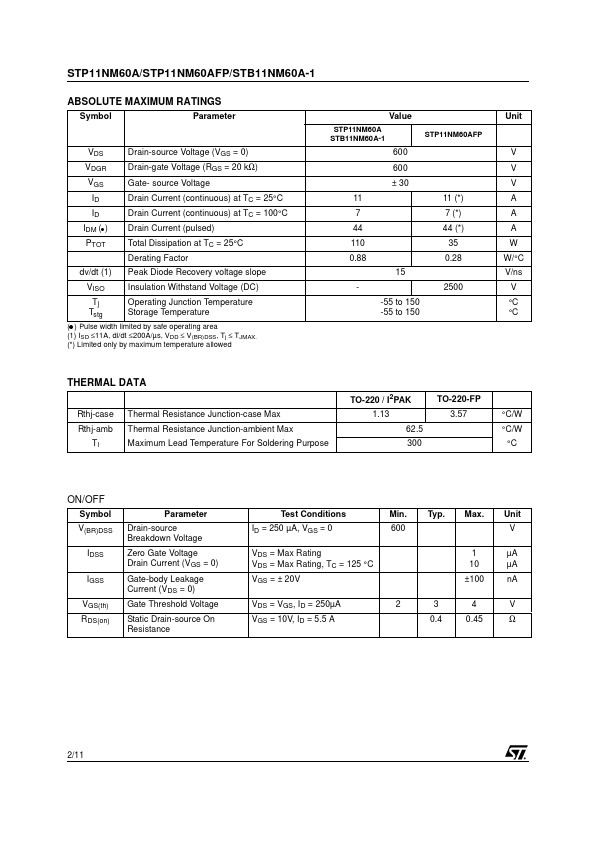 STP11NM60AFP