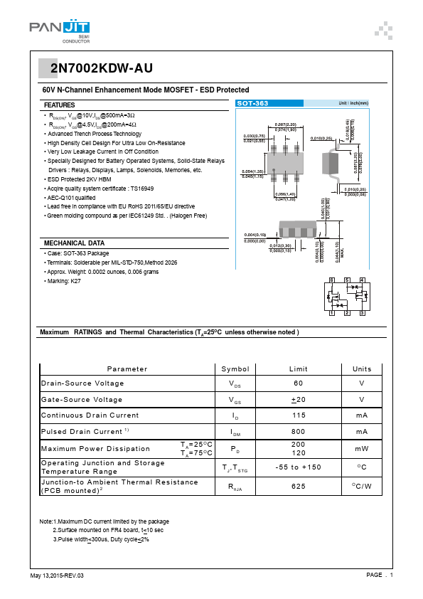 2N7002KDW-AU