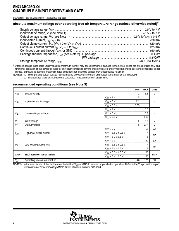 SN74AHC08Q-Q1