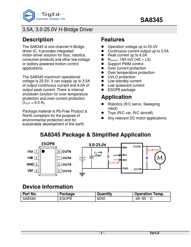 SA8345 Datasheet Preview