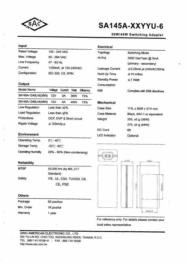 SA145A-1240U-6