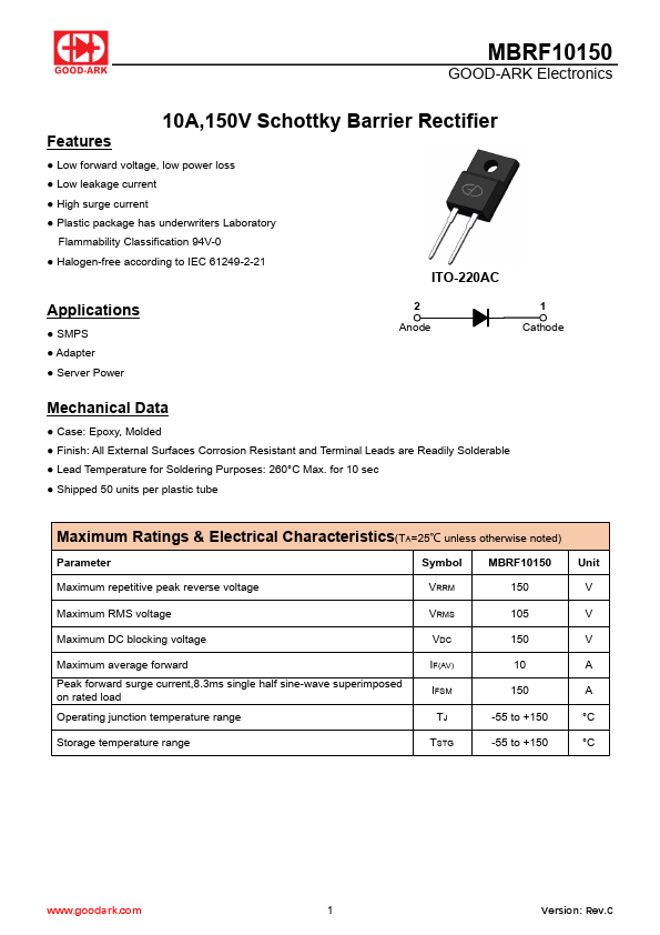MBRF10150 Datasheet Preview