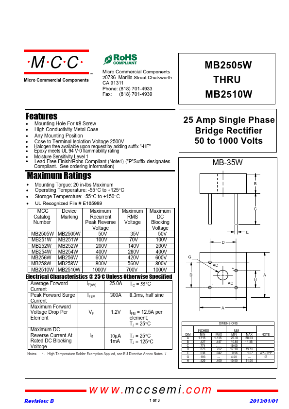 MB2505W