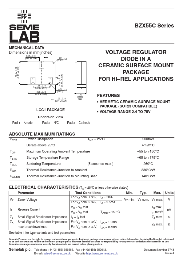 BZX55C18