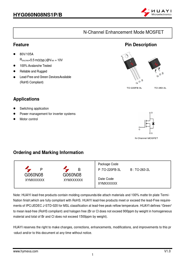 HYG060N08NS1B Datasheet Preview