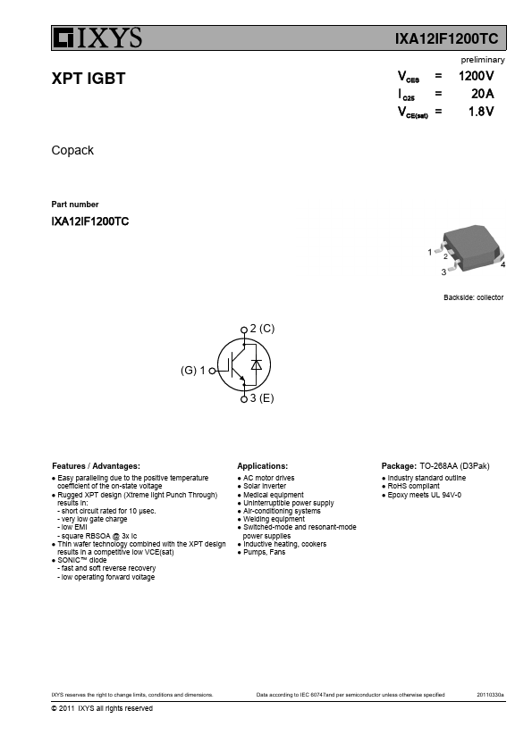 IXA12IF1200TC Datasheet Preview