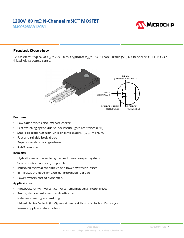 MSC080SMA120B4 Datasheet Preview