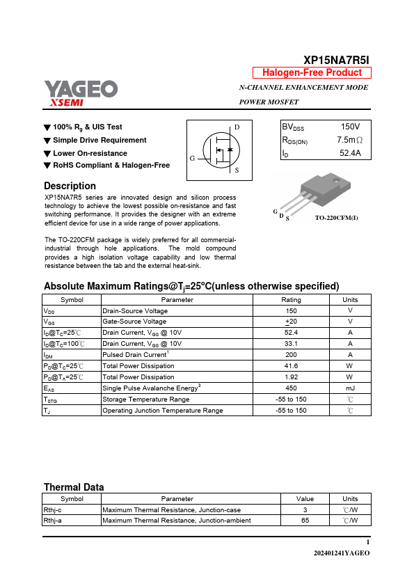 XP15NA7R5I Datasheet Preview