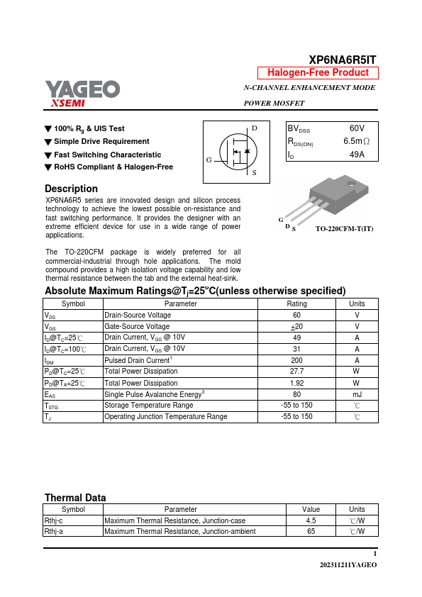 XP6NA6R5IT Datasheet Preview