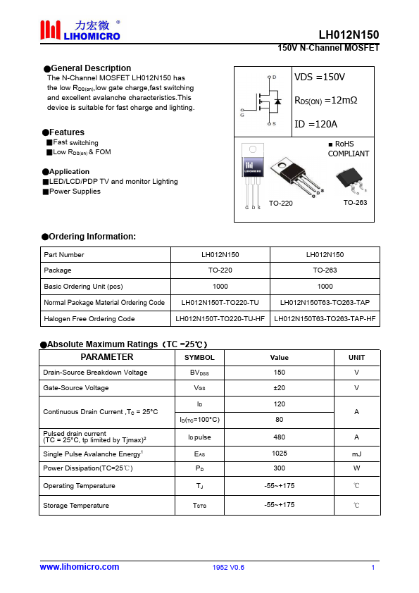 LH012N150 Datasheet Preview
