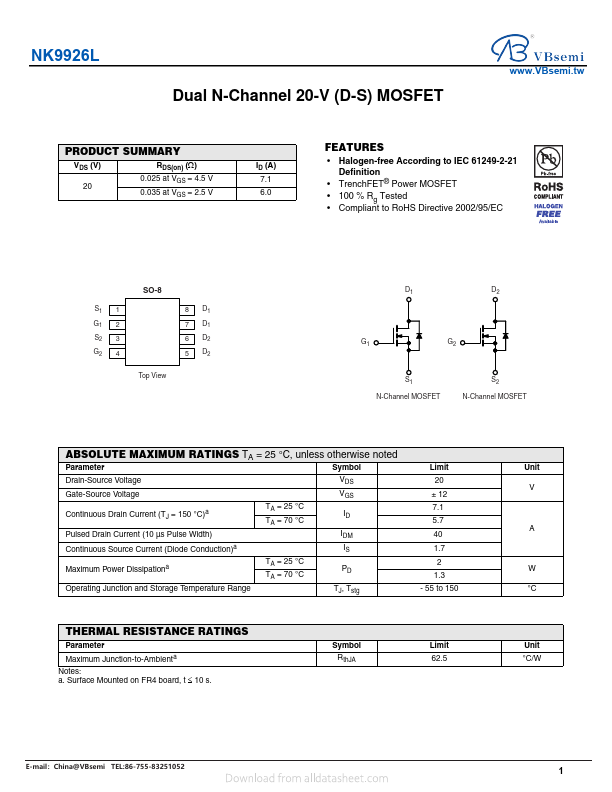 NK9926L Datasheet Preview