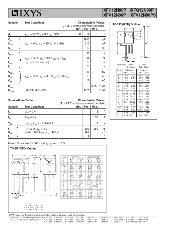 IXFH12N80P