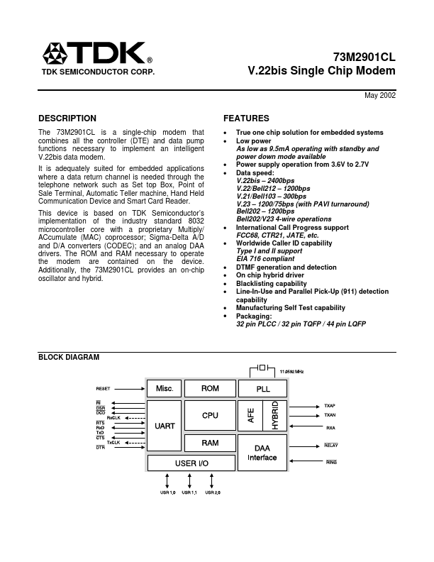 73M2901CL