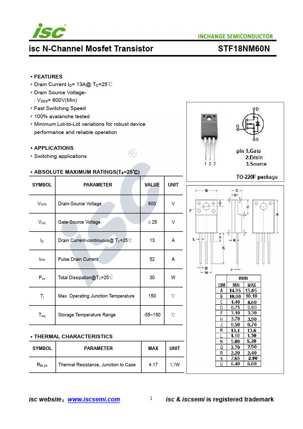 STF18NM60N