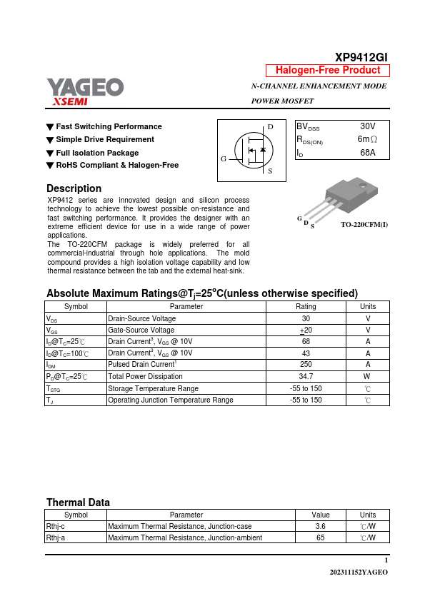 XP9412GI Datasheet Preview