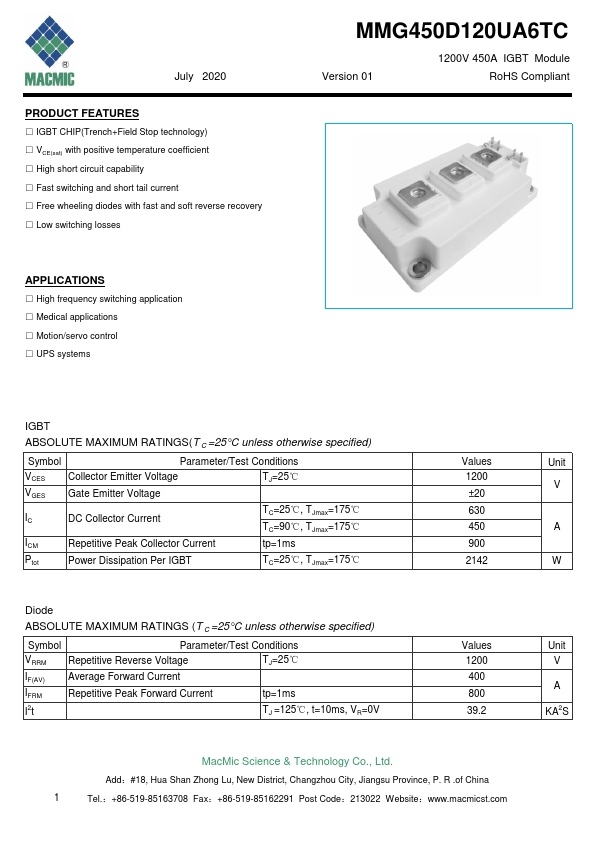 MMG450D120UA6TC