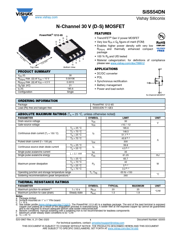 SiSS54DN Datasheet Preview