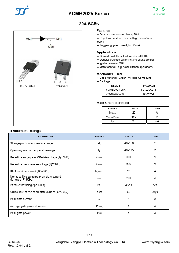 YCMB2025 Datasheet Preview