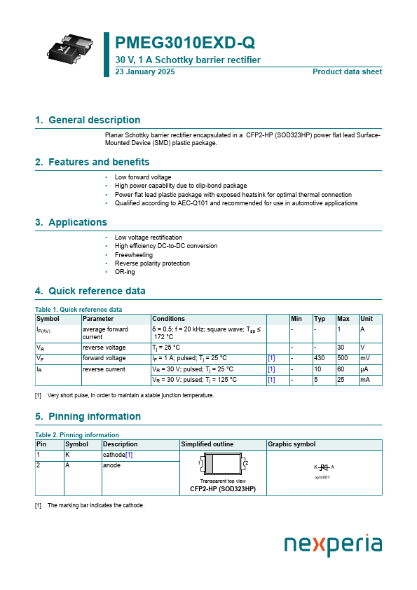 PMEG3010EXD-Q Datasheet Preview