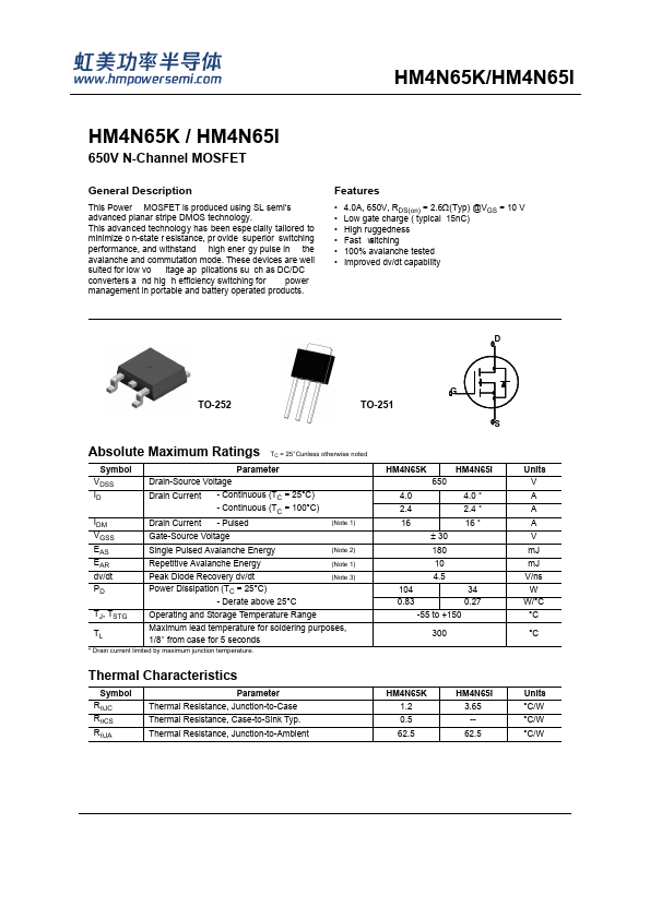HM4N65K Datasheet Preview