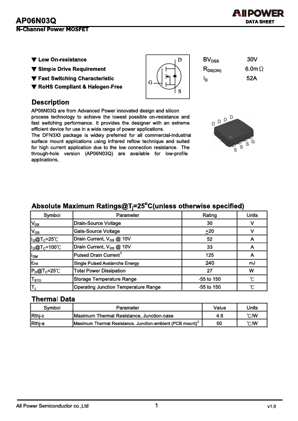AP06N03Q Datasheet Preview