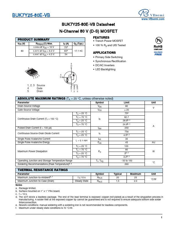 BUK7Y25-80E Datasheet Preview