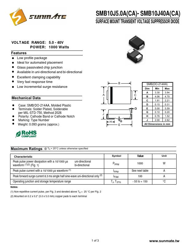 SMB10J7.0CA