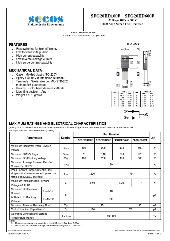 SFG20ED100F