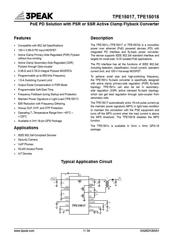TPE15017 Datasheet Preview