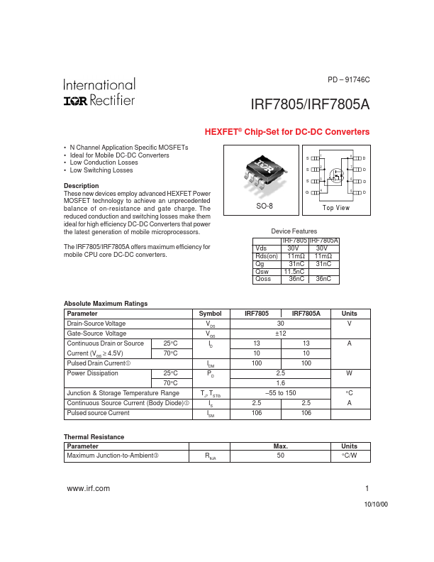 IRF7805A