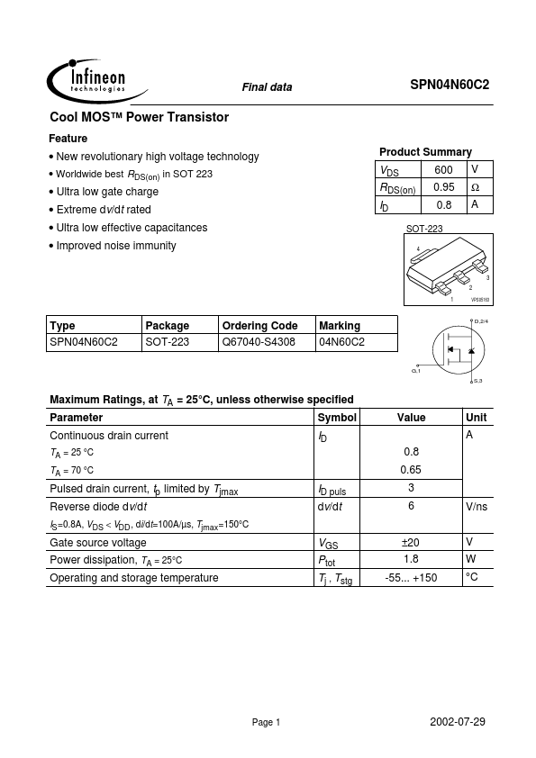 SPN04N60C2