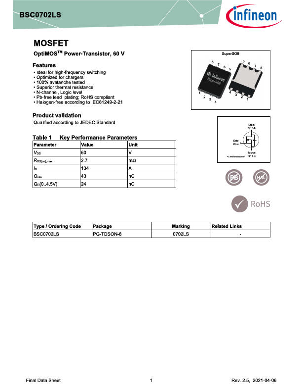 BSC0702LS Datasheet Preview